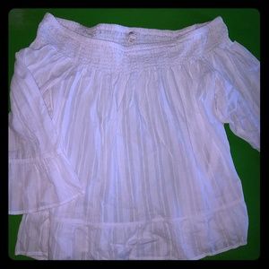 Womens plus size off the shoulder white flowing to